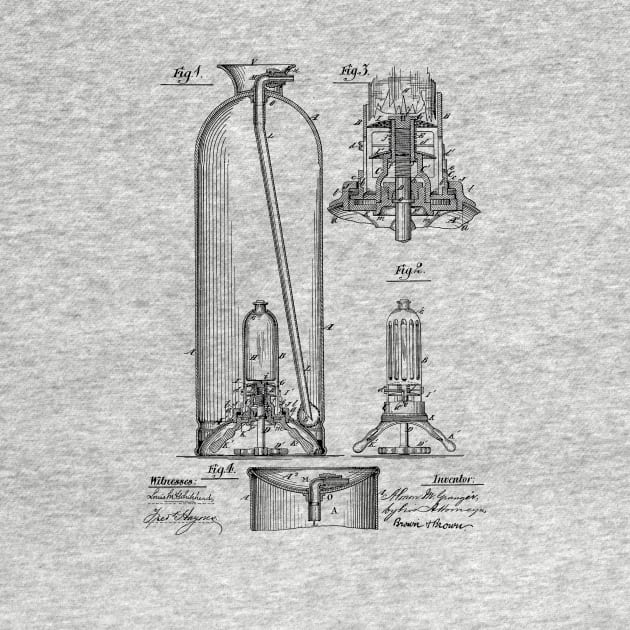 Fire Extinguisher Vintage Patent Hand Drawing by TheYoungDesigns